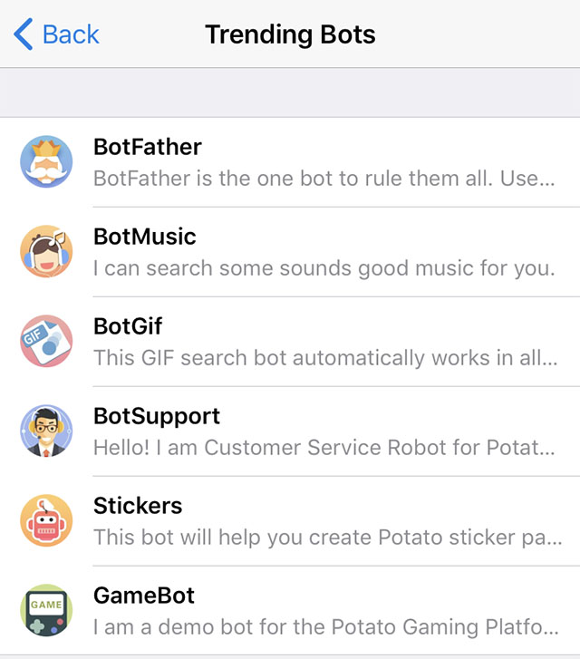Potato Bot 功能示意图
